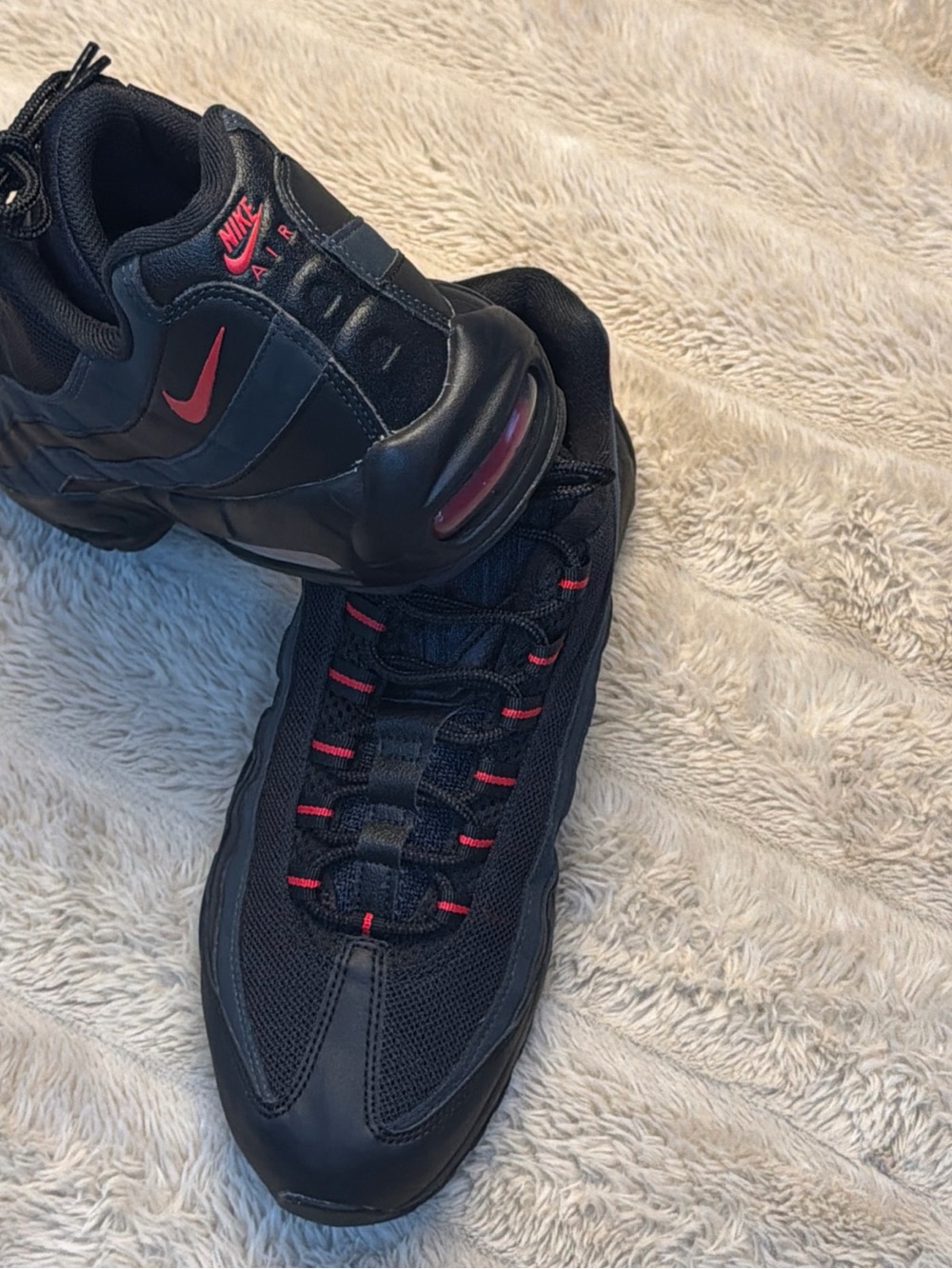 Nike Black Sneakers with Red Lace Accents - Picture 3 of 12